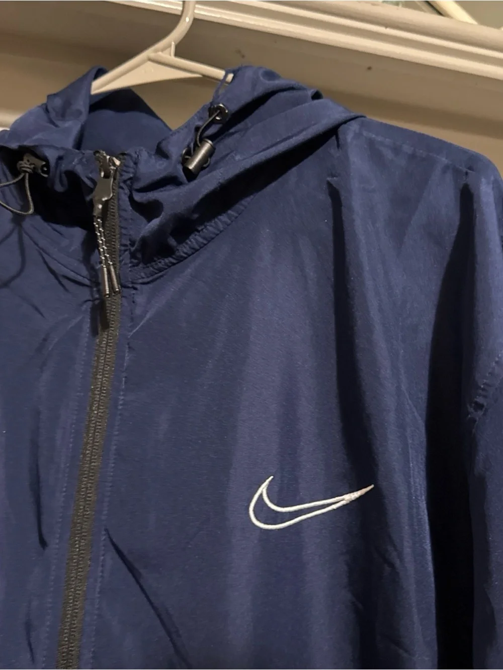 Nike Men’s Black and Navy Swoosh Windbreaker Jacket
